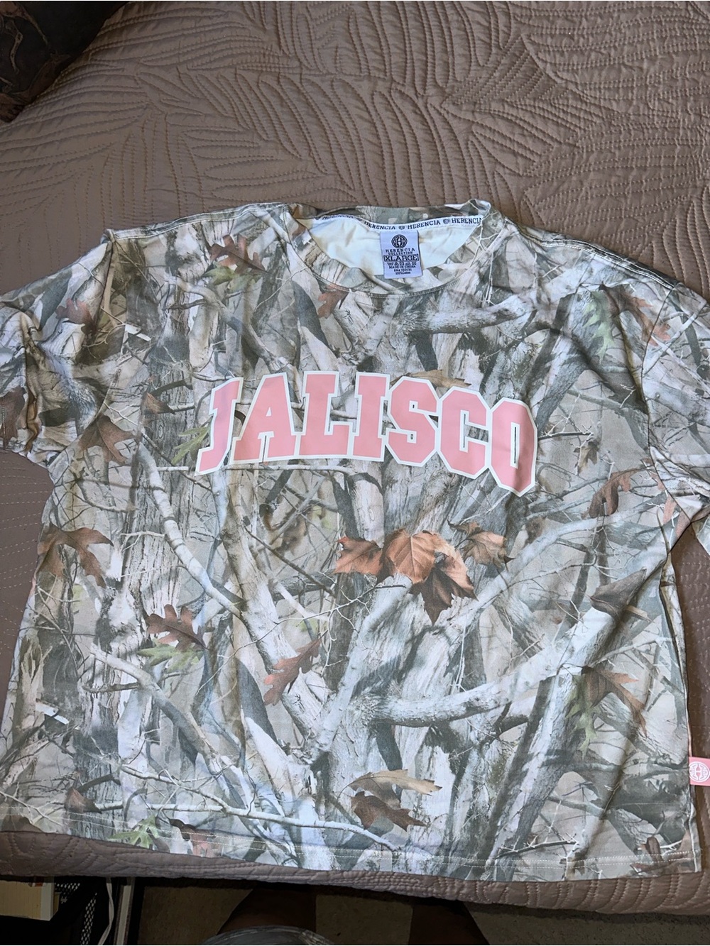 Jalisco Camo Short Sleeve Tee - Pink Logo